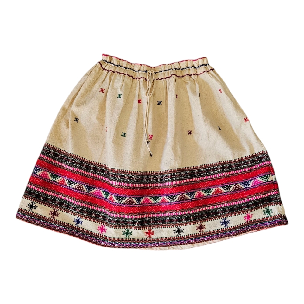 Vintage Passports of Pier 1 Skirt Embroidered One Size Boho Ethnic
